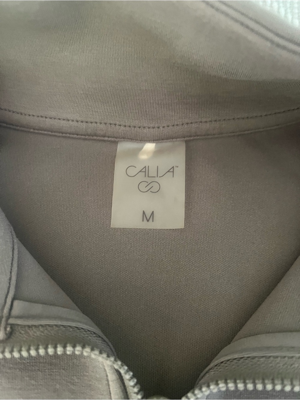 CALIA Women's Soft Scuba Mock Neck 1/4 Zip Sweatshirt - Taupe - Picture 6 of 6